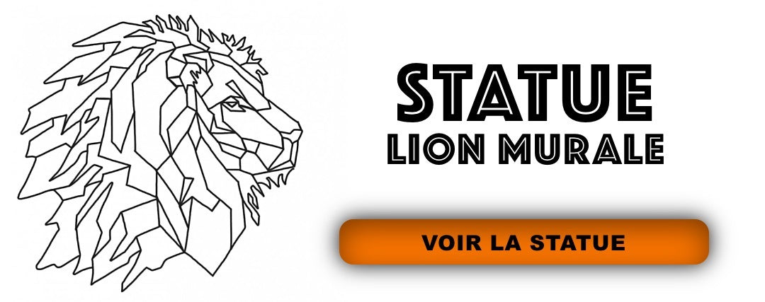 Statue Lion Mural en Acier