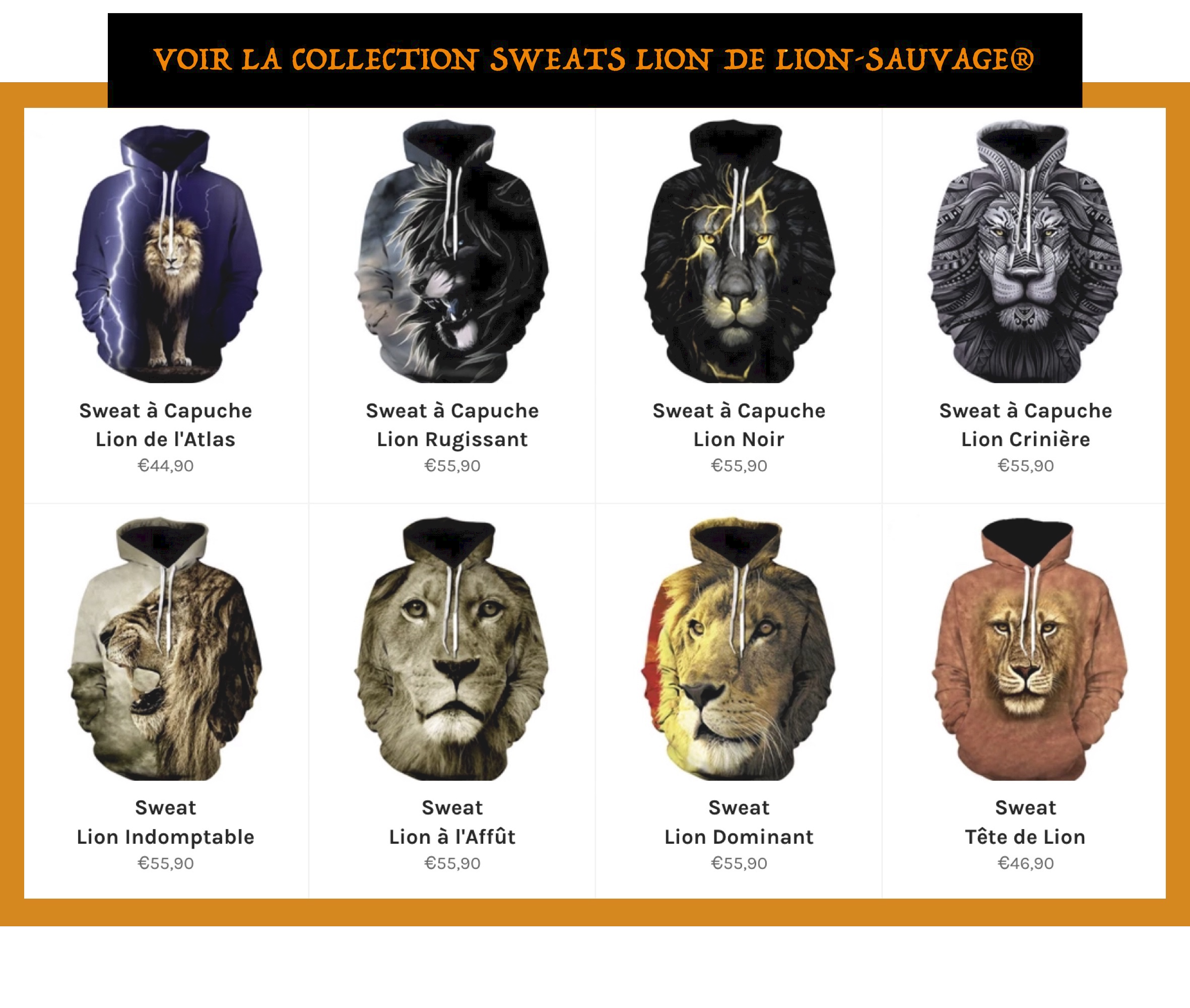 Sweat à Capuche Lion 