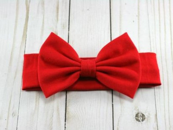 infant red bow headband