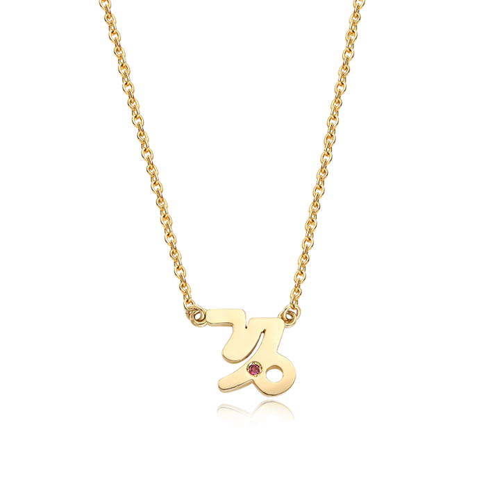 14K/18K Solid Gold Capricorn (December 22 ~ January 19) Zodiac Sign Necklace