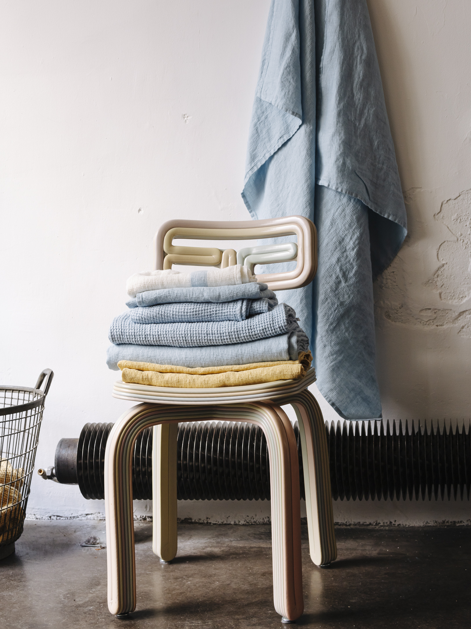 Petite serviette de bain Waffle 70 x 100 cm - Jaune Midi