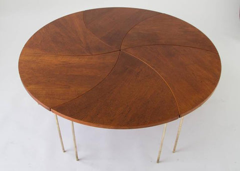 Modular Circular Coffee Table by Hvidt and Molgaard-Nielsen, Shown Whole