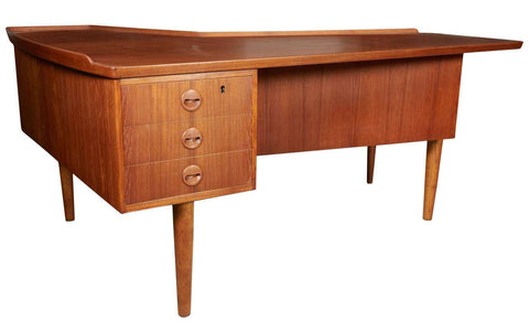 Arne Vodder Teak Desk with Bar