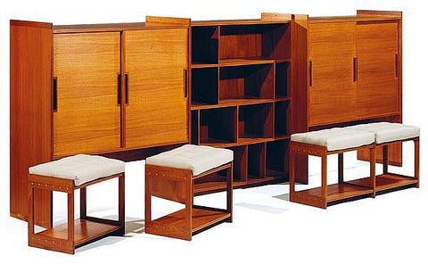 Grete Jalk Bookcase and Dresser Unit with Pull-out Seating, via Invaluable