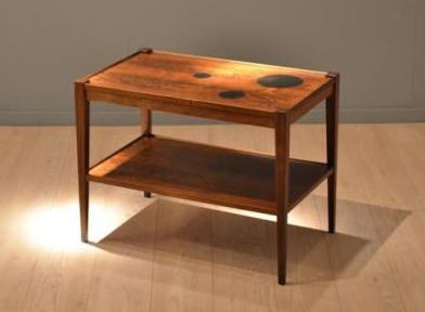 Rosewood Side Table with Bakelite Circles by Grete Jalk, via Pamono.eu