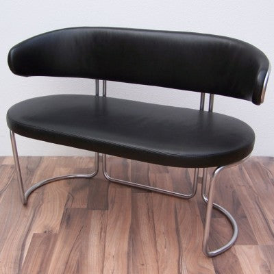 Leather and Steel Bench Seat by Grete Jalk via RetroStart