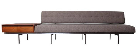 Florence Knoll Sofa with Attached Cabinet