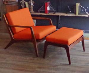 Ib Kofod-Larsen Armchair and Ottoman at Vintage Home Boutique