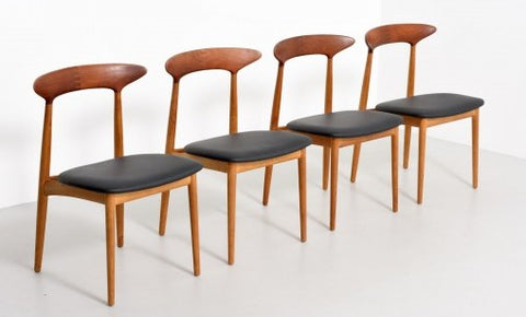 Oak and Teak Dining Chairs by Kurt Ostervig