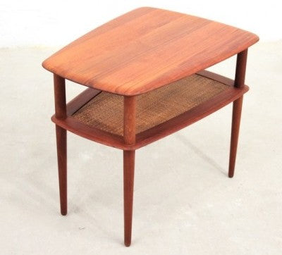 Hvidt and Molgaard-Nielsen Coffee Table with Cane Inlay