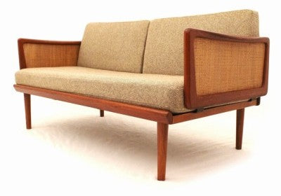 Sofa with Cane Accents by Hvidt and Molgaard-Nielsen