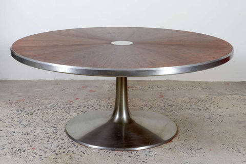 Rosewood and aluminum table by Cadovius
