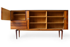 Sideboard by H.W. Klein for Bramin, front view, doors open