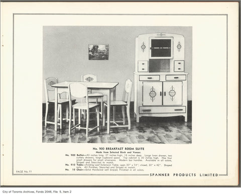 Spanner Breakfast Suite via City of Toronto Archives