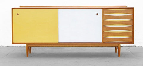 Arne Vodder Yellow Lacquer Model 29 Sideboard