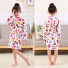 Peignoir à Manches et à Capuche pour Enfants Dessin Animé Imprimé Robe de Nuit Printemps Automne Filles et Garçon