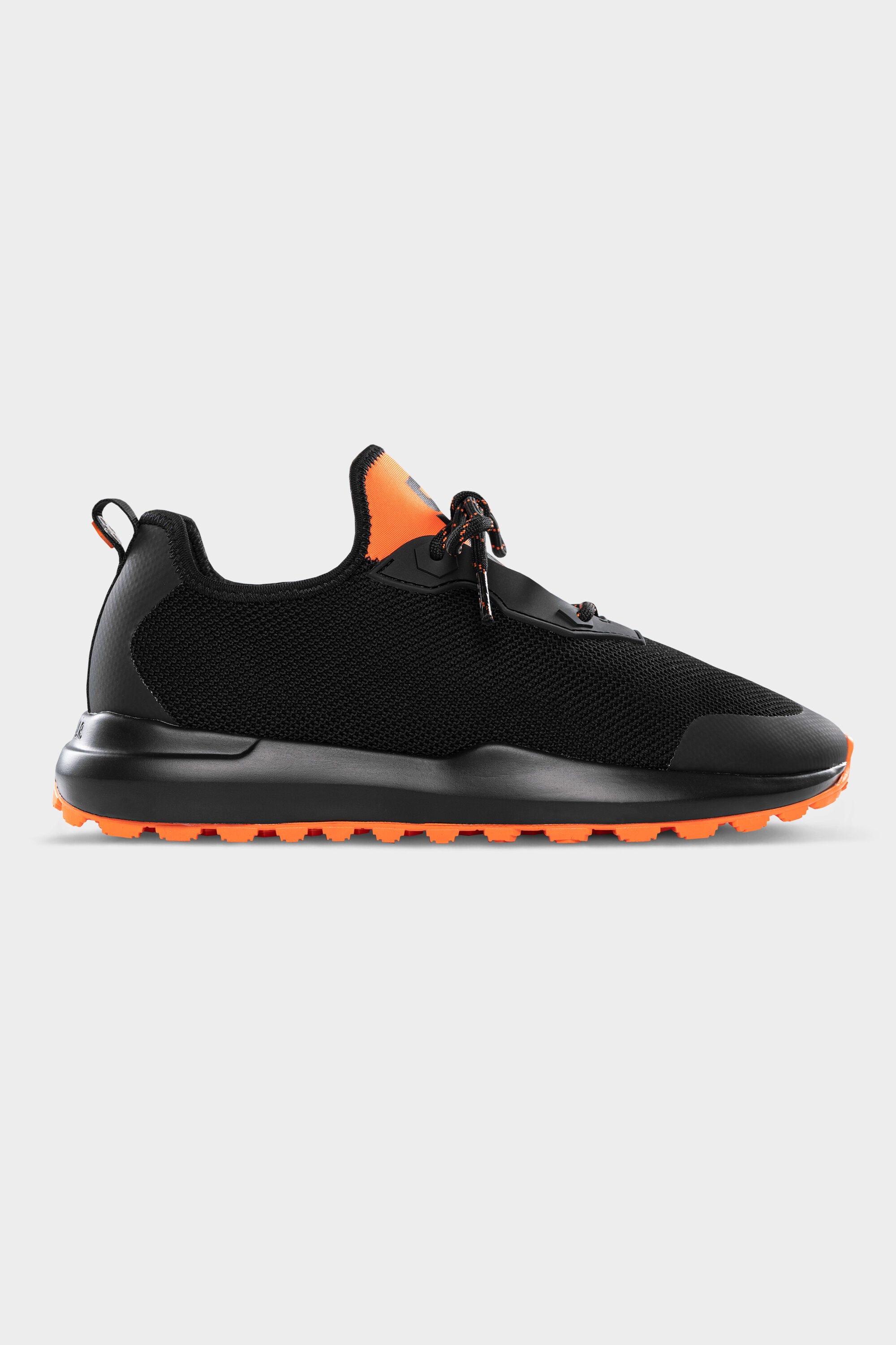 black and orange trainers