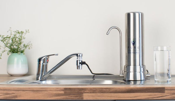 Installed Stainless Steel Bench Top Water Filter