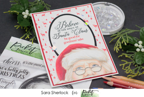 Christmas Card featuring Believe in the Magic, and Reindeer Games Stamps from Picket Fence Studios July 2020 Release