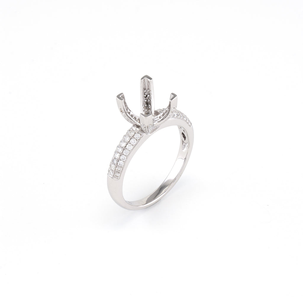18KT White Gold 0.50CT Diamond Semi-Set Engagement Ring