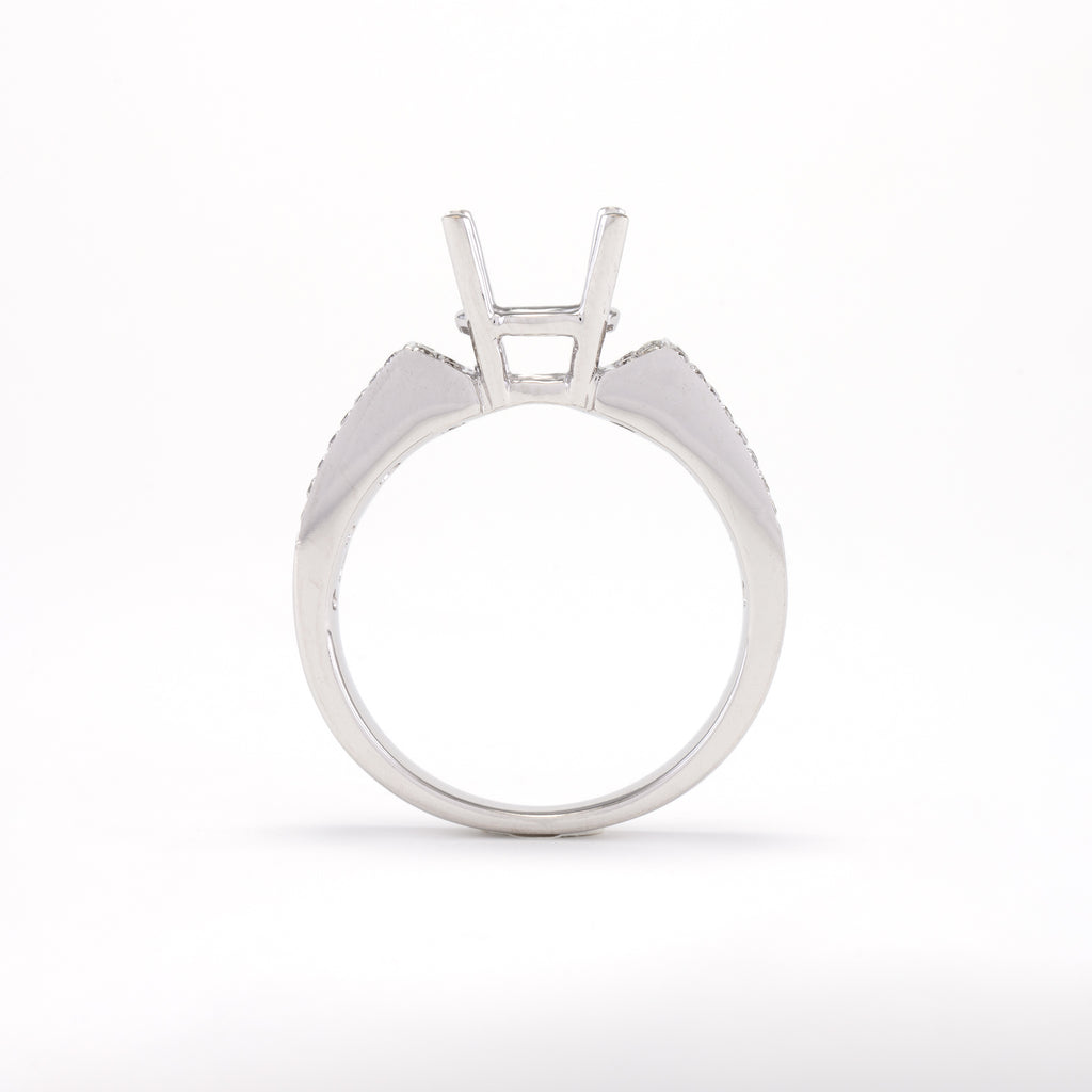 18KT White Gold 0.35CT Round Diamond Semi-Set Engagement Ring