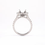 14KT White Gold 0.93CT Round Diamond Semi-Set Engagement Ring