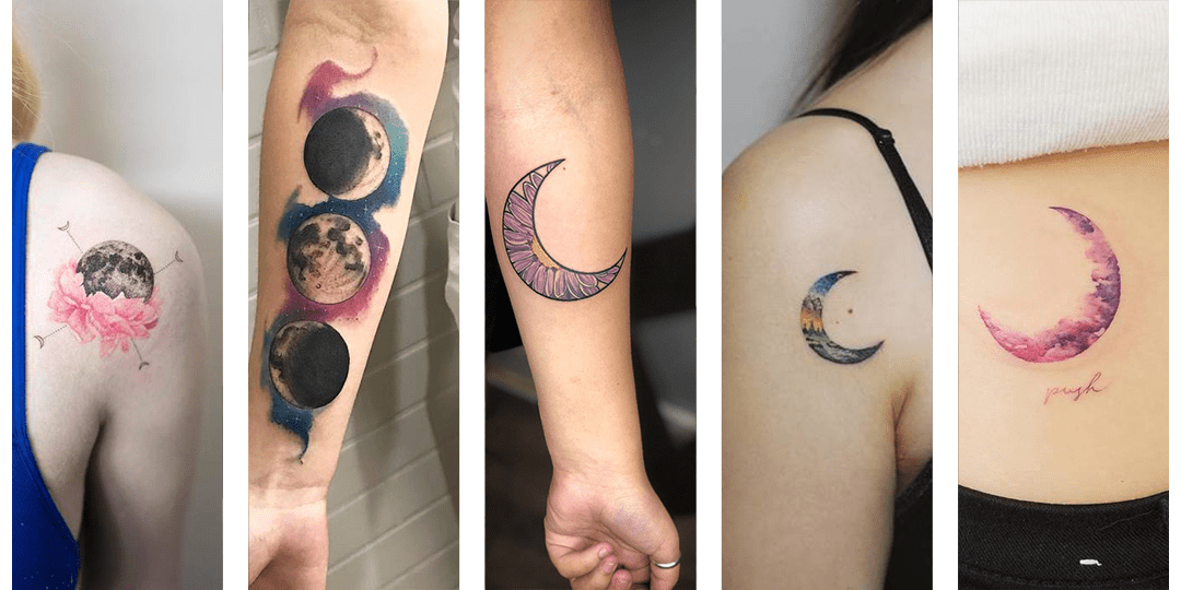 tatouage lune couleur