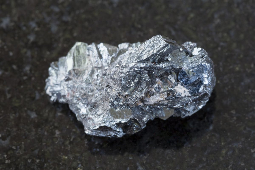 silver hematite stone