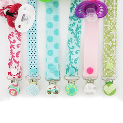 Cover Button Pacifier Clips with KAM Plastic Snaps