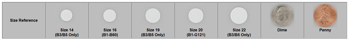 KAM Plastic Snap Size Reference Chart