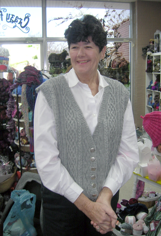 Ginni Stein in cabled vest