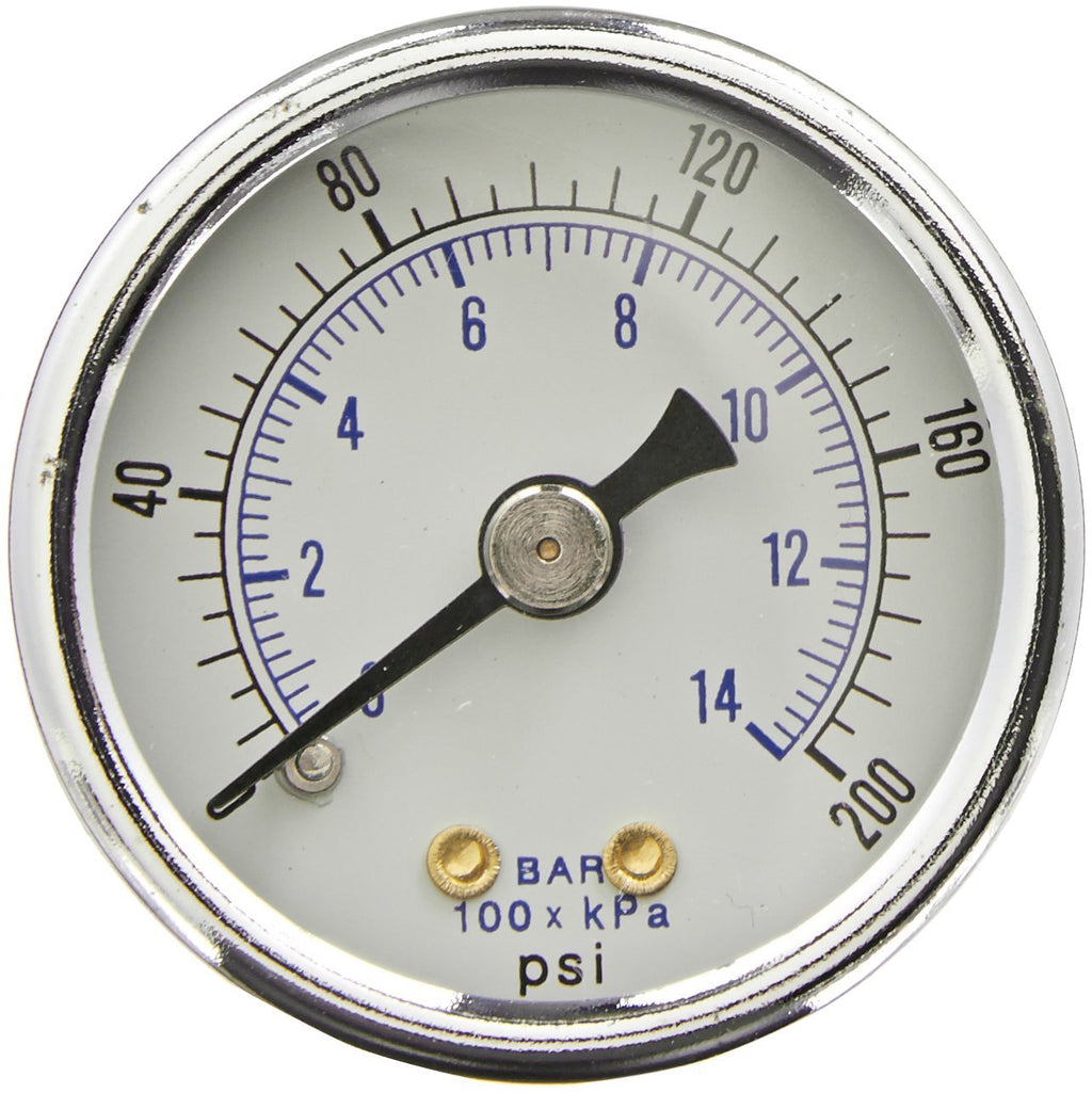 0 to 200 PSI Color Coded Qty 2 Air Pressure Gauge 1.5" Dial Side Mount 1/8"NPT 