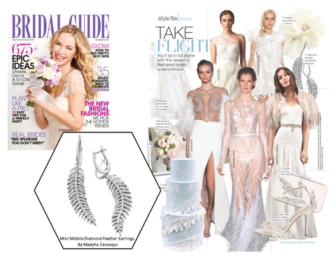 Bridal Guide Magazine 2016 - Madyha Farooqui Jewelry Mobile Diamond Feather Earrings