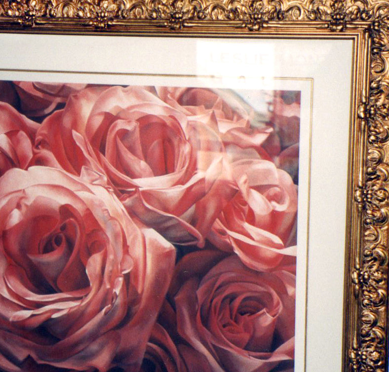 Roses of Love Giclee print framed ornate gold by Leslie Montana