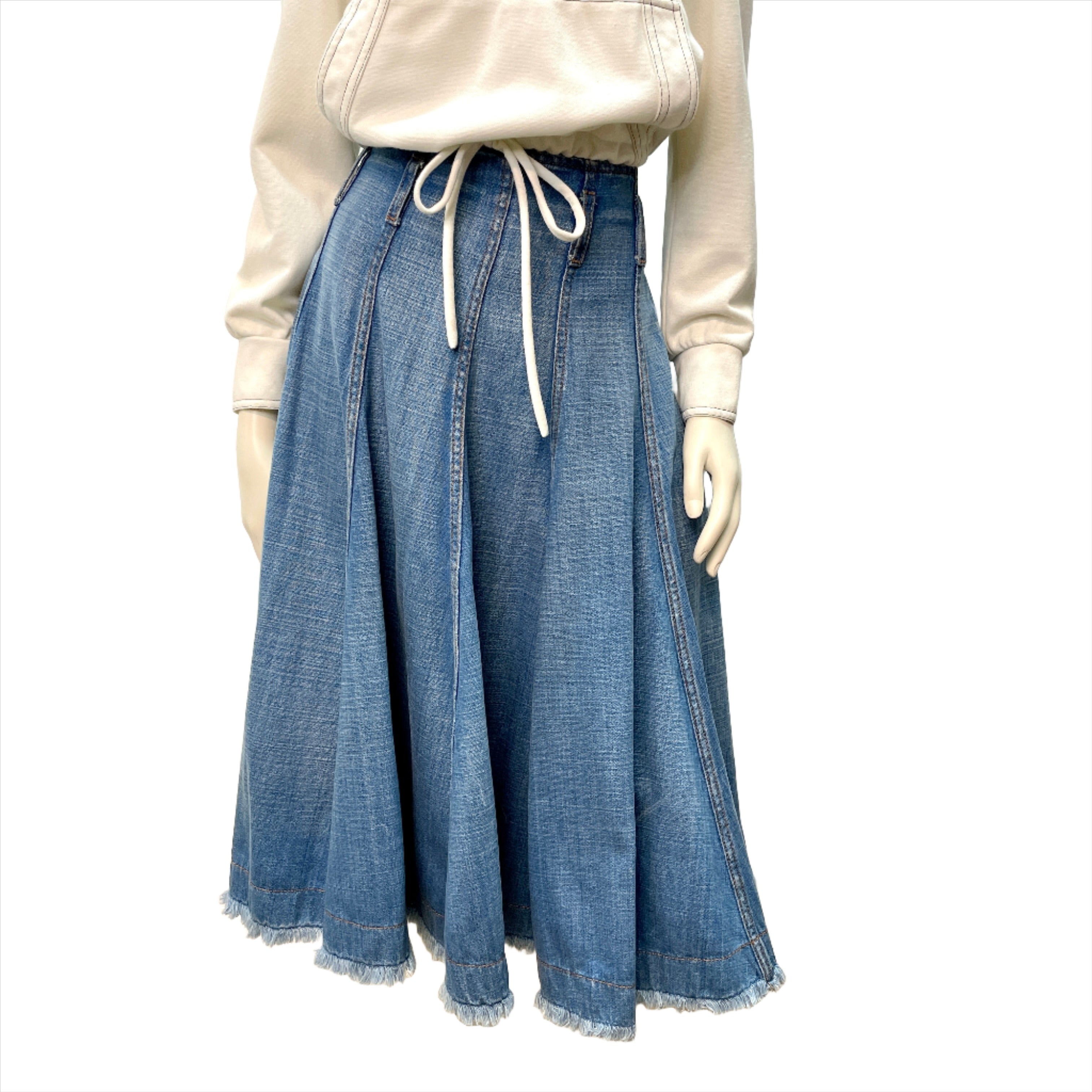 McQ by Alexander McQueen Vintage Designer Denim Paneled Skirt Made in Italy  Size 31