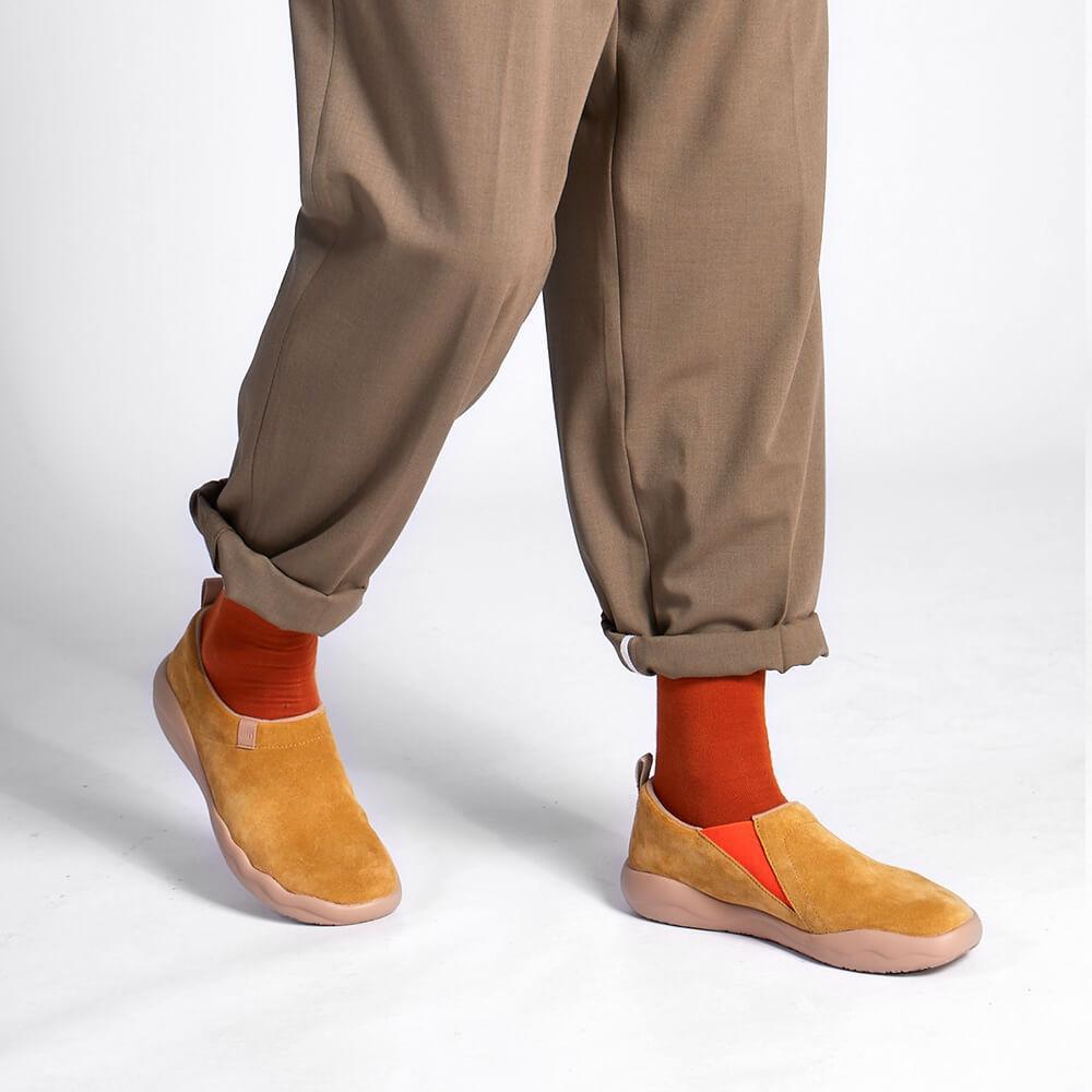 UIN Footwear Men (Pre-sale) Toledo II Khaki Cow Suede Men Canvas loafers