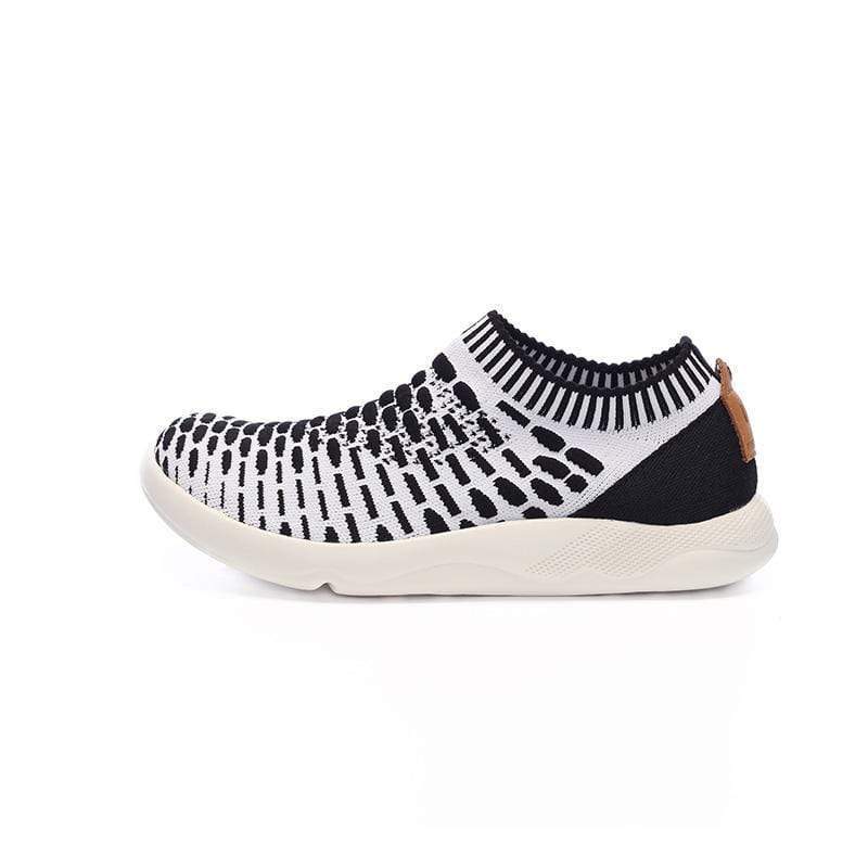 UIN Footwear Men Sicily Black & White Canvas loafers