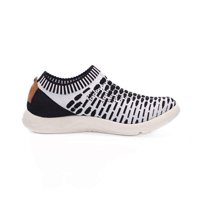UIN Footwear Men Sicily Black & White Canvas loafers