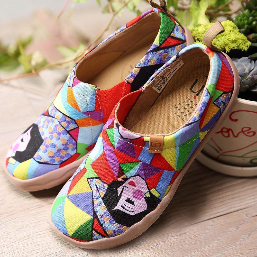 UIN Footwear Women Rainbow Girl Colorful Shoes for Lady Canvas loafers