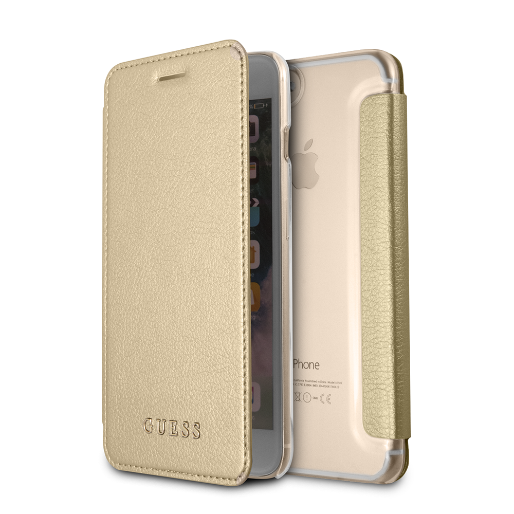 Draad Woestijn Slager Guess Phone Case for iPhone 8 Plus/7Plus PU Leather Gold Iridescent &  Transparent – CG Mobile