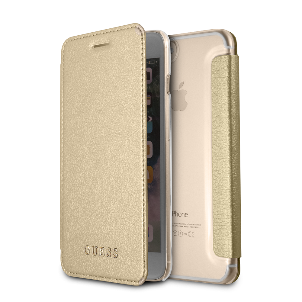 begroting Geheim bladzijde Guess Phone Case for iPhone 8 Plus/7Plus PU Leather Gold Iridescent &  Transparent – CG Mobile