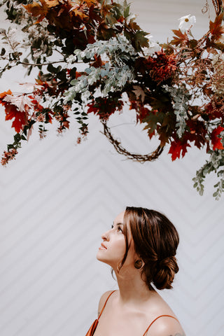 fall wedding wreath bridal hair