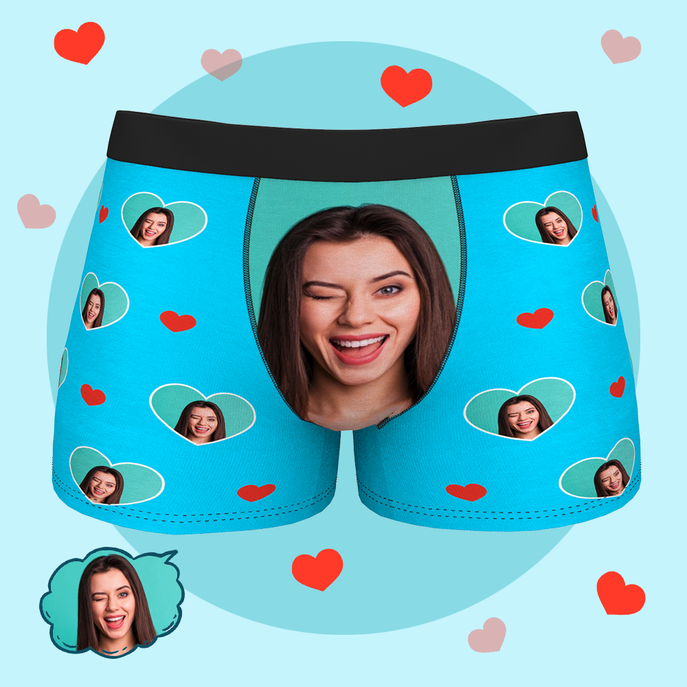 Novelty Custom Personalized Funny Face Boxers Briefs for Men Boyfriend