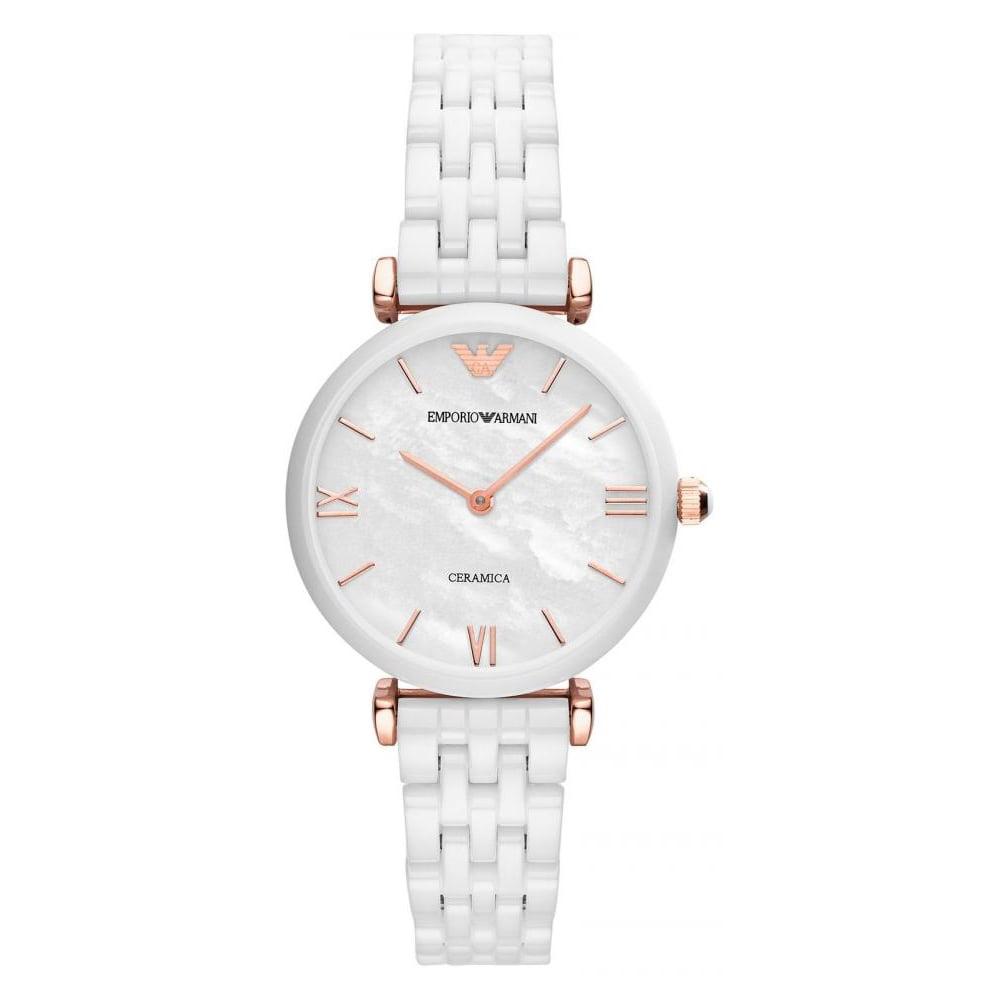 white armani watch