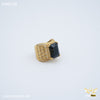 Freemen Black stone with morpich design golden ring for men - FMRI78