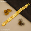 Freemen 1GM Pokal leaf gold plated bracelet for Men - FMGB190