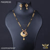 Freemen 1gm Flower Two Line Mangalsutra With Earring for women - FWGM030