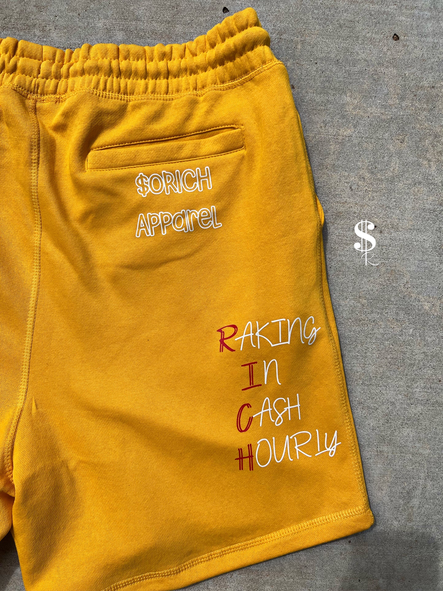 “World Tour” Mid Length Shorts (Yellow Gold)