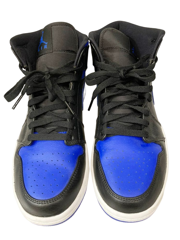 ナイキ NIKE AIR JORDAN 1 MID BLACK/HYPER ROYAL-WHITE エア ジョーダン 1 ミッド  ブラック/ハイパーロイヤル ブラック系 黒 ブルー系 青 シューズ 554724-068 メンズ靴 スニーカー ブラック 27.5cm  101-shoes833