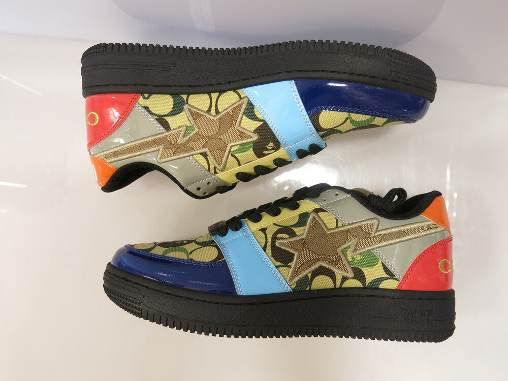 暖色系 A・BATHING APE COACH コラボスニーカー US10 28.0cm